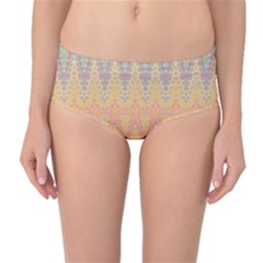 Boho Pastel Colors Mid-waist Bikini Bottoms by SpinnyChairDesigns