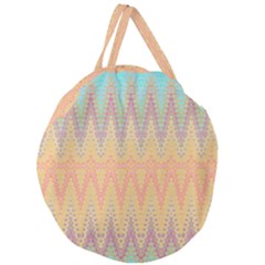 Boho Pastel Colors Giant Round Zipper Tote by SpinnyChairDesigns