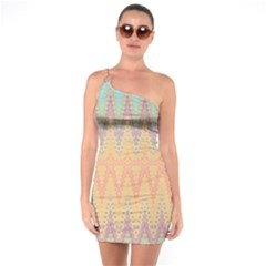 Boho Pastel Colors One Soulder Bodycon Dress by SpinnyChairDesigns