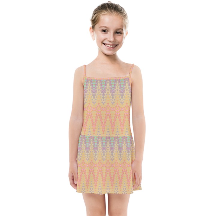 Boho Pastel Colors Kids  Summer Sun Dress