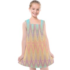 Boho Pastel Colors Kids  Cross Back Dress by SpinnyChairDesigns