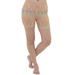 Boho Pastel Colors Lightweight Velour Yoga Shorts by SpinnyChairDesigns