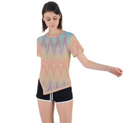 Boho Pastel Colors Asymmetrical Short Sleeve Sports Tee