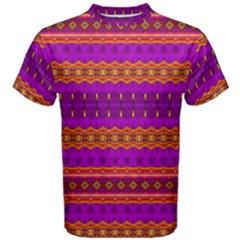 Boho Magenta And Gold Men s Cotton Tee by SpinnyChairDesigns