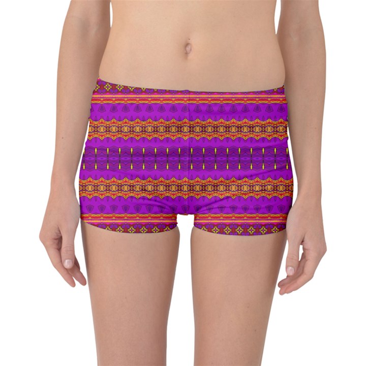 Boho Magenta and Gold Boyleg Bikini Bottoms