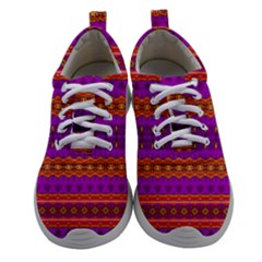 Boho Magenta And Gold Athletic Shoes by SpinnyChairDesigns