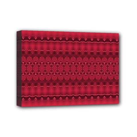 Crimson Red Pattern Mini Canvas 7  X 5  (stretched) by SpinnyChairDesigns