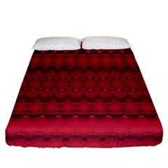 Crimson Red Pattern Fitted Sheet (king Size) by SpinnyChairDesigns