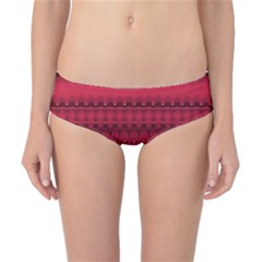 Crimson Red Pattern Classic Bikini Bottoms by SpinnyChairDesigns