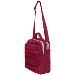 Crimson Red Pattern Crossbody Day Bag by SpinnyChairDesigns