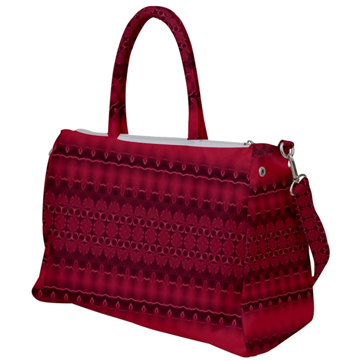 Crimson Red Pattern Duffel Travel Bag