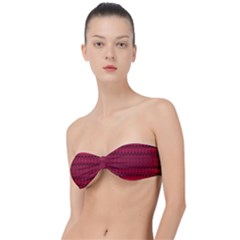 Crimson Red Pattern Classic Bandeau Bikini Top  by SpinnyChairDesigns