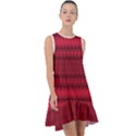 Crimson Red Pattern Frill Swing Dress View1