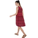 Crimson Red Pattern Frill Swing Dress View2