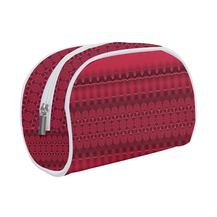 Crimson Red Pattern Makeup Case (Small)