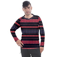 Boho Orange Black Men s Pique Long Sleeve Tee