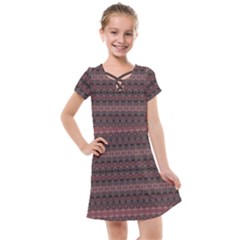 Boho Wine Grey Kids  Cross Web Dress by SpinnyChairDesigns