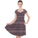 Boho Wine Grey Cap Sleeve Midi Dress View1