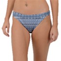 Boho Faded Blue Grey Band Bikini Bottom View1