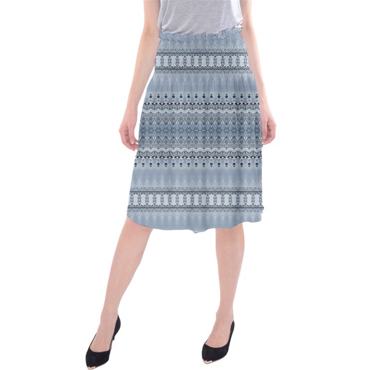 Boho Faded Blue Grey Midi Beach Skirt