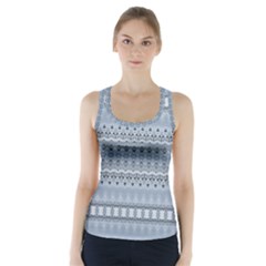 Boho Faded Blue Grey Racer Back Sports Top by SpinnyChairDesigns