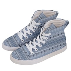 Boho Faded Blue Grey Women s Hi-top Skate Sneakers by SpinnyChairDesigns