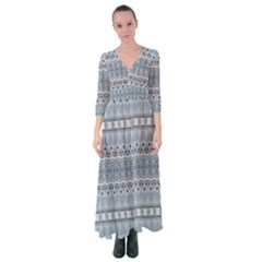 Boho Faded Blue Grey Button Up Maxi Dress by SpinnyChairDesigns