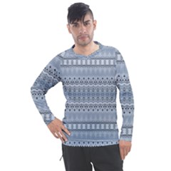 Boho Faded Blue Grey Men s Pique Long Sleeve Tee