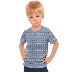 Boho Faded Blue Grey Kids  Sports Tee