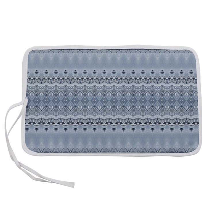 Boho Faded Blue Grey Pen Storage Case (L)