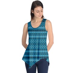 Boho Teal Pattern Sleeveless Tunic by SpinnyChairDesigns