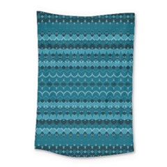 Boho Teal Pattern Small Tapestry by SpinnyChairDesigns