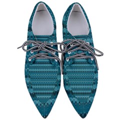 Boho Teal Pattern Pointed Oxford Shoes by SpinnyChairDesigns