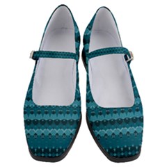 Boho Teal Pattern Women s Mary Jane Shoes by SpinnyChairDesigns