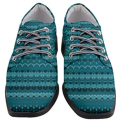 Boho Teal Pattern Women Heeled Oxford Shoes by SpinnyChairDesigns