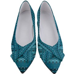 Boho Teal Pattern Women s Bow Heels by SpinnyChairDesigns