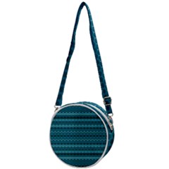 Boho Teal Pattern Crossbody Circle Bag