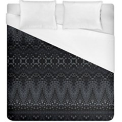 Boho Black And Silver Duvet Cover (king Size) by SpinnyChairDesigns