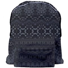 Boho Black And Silver Giant Full Print Backpack by SpinnyChairDesigns