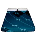 Teal Blue Stripes and Checks Fitted Sheet (Queen Size) View1