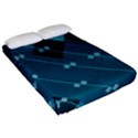 Teal Blue Stripes and Checks Fitted Sheet (Queen Size) View2