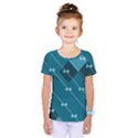 Teal Blue Stripes and Checks Kids  One Piece Tee View1