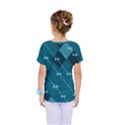 Teal Blue Stripes and Checks Kids  One Piece Tee View2