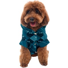 Teal Blue Stripes And Checks Dog Coat by SpinnyChairDesigns