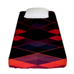 Pink Orange Black Diamond Pattern Fitted Sheet (single Size) by SpinnyChairDesigns