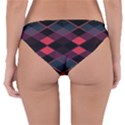 Pink Orange Black Diamond Pattern Reversible Hipster Bikini Bottoms View4