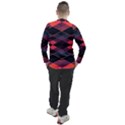 Pink Orange Black Diamond Pattern Men s Pique Long Sleeve Tee View2