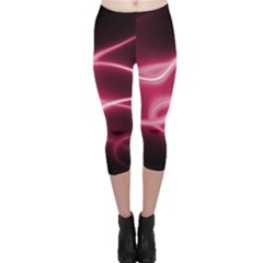 Neon Pink Glow Capri Leggings  by SpinnyChairDesigns