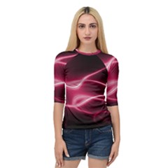 Neon Pink Glow Quarter Sleeve Raglan Tee