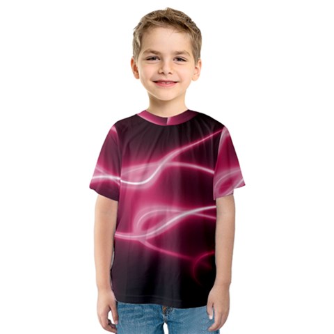 Neon Pink Glow Kids  Sport Mesh Tee by SpinnyChairDesigns